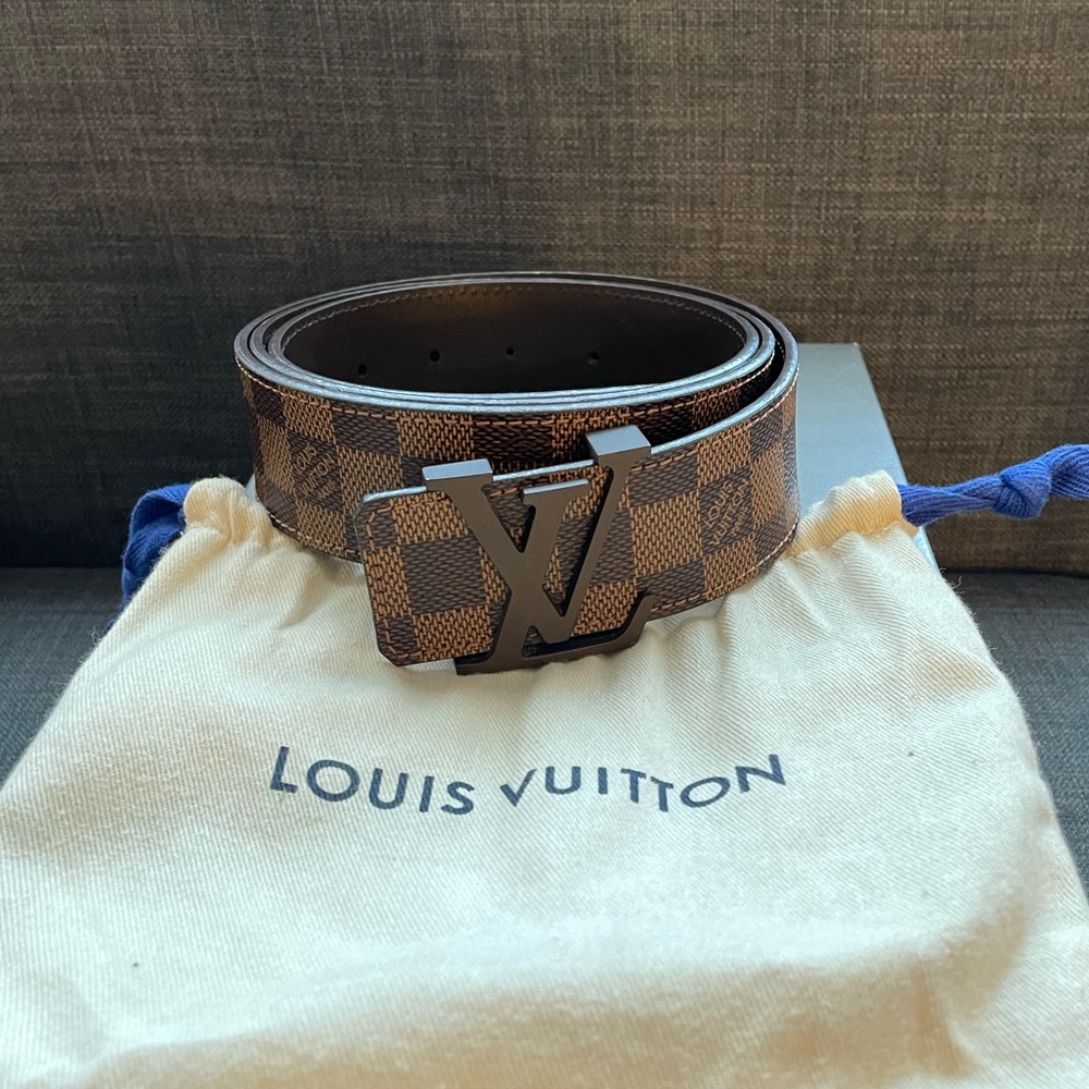 Men’s Louis Vuitton Belt - Damier Brown Matte LV Initiales 40mm Reversible Belt.